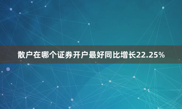 散户在哪个证券开户最好同比增长22.25%